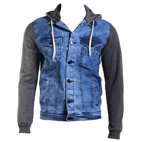 jaqueta jeans com capuz feminina