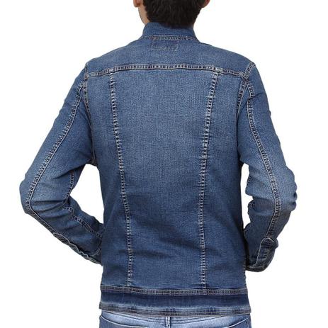 jaqueta jeans escuro masculina