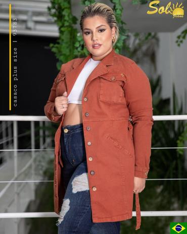 parka plus size preta