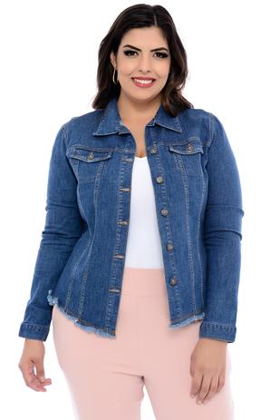 jaquetas jeans plus size feminina