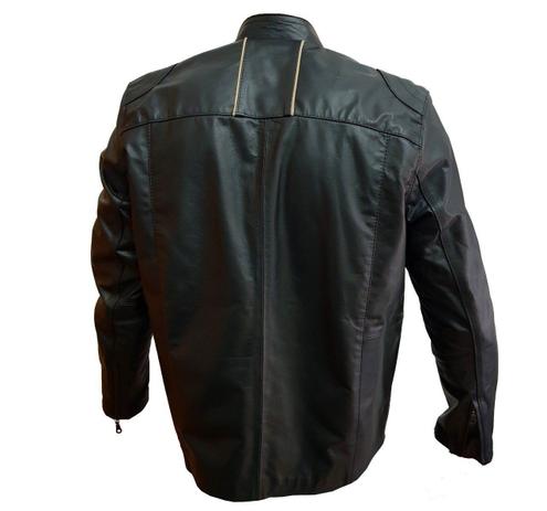 jaqueta de couro masculina forrada