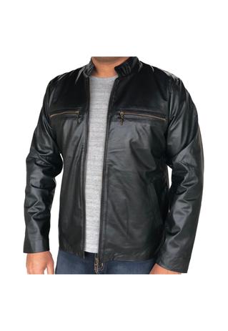 jaqueta couro slim masculina