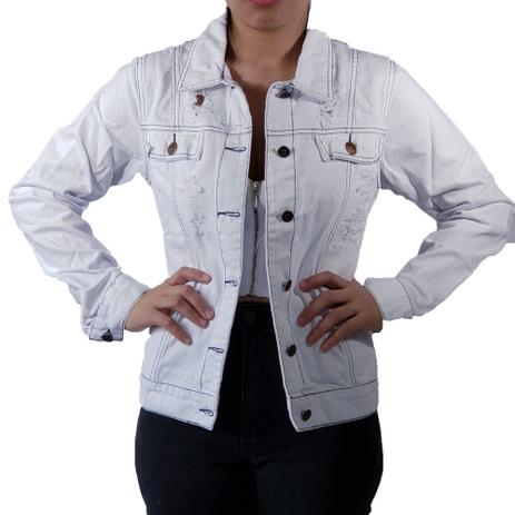 jaqueta maxi jeans feminina lady rock
