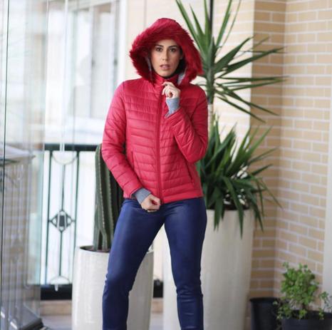 jaqueta nylon feminina vermelha