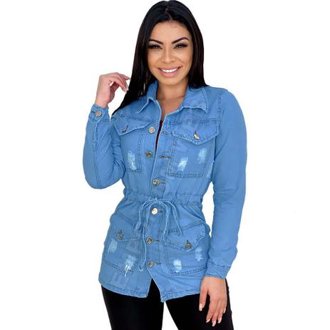 jaqueta parka feminina jeans