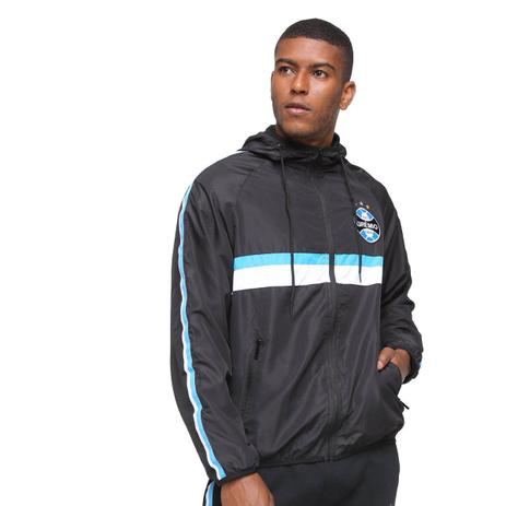 jaqueta corta vento masculina branca tricolor adidas
