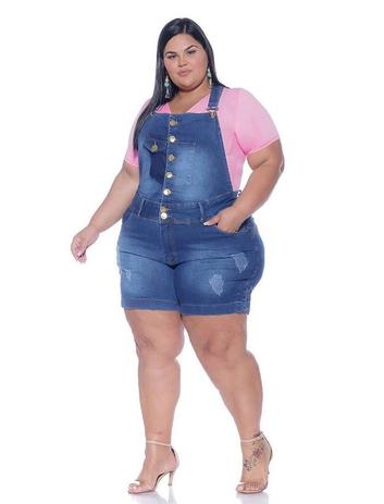 jardineira feminina plus size