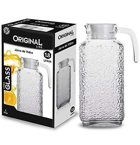 Jarra De Vidro Para Suco Decorada com Tampa De Plastico - Original line Menor preço em Jarra De Vidro Para Suco Decorada com Tampa De Plastico - Original line