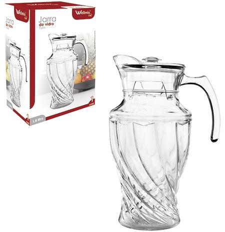 Jarra de vidro relevo turin com tampa de acrilico 1,8l na caixa - Wellmix Menor preço em Jarra de vidro relevo turin com tampa de acrilico 1,8l na caixa - Wellmix