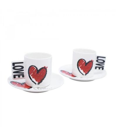 Jg 2 Canecas E Pires Porcelana Love 80ml - Produtos infinity presentes Menor preço em Jg 2 Canecas E Pires Porcelana Love 80ml - Produtos infinity presentes
