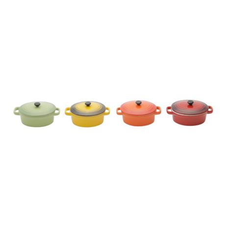 JG 4 PC PANELAS DE PORCELANA C/ TAMPA COLORIDA 15X8cm - BON GOURMET Menor preço em JG 4 PC PANELAS DE PORCELANA C/ TAMPA COLORIDA 15X8cm - BON GOURMET