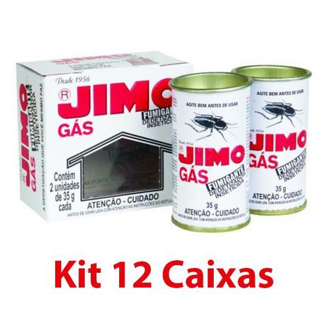 Jimo Gás Fumigante Dedetizador Kit 12 Caixas - 24un/35g Menor preço em Jimo Gás Fumigante Dedetizador Kit 12 Caixas - 24un/35g