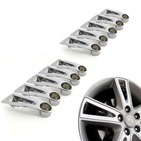 Jogo 10 Aplique de roda liga leve Hyundai I30 2009 a 2012 cromada - Calota é ruim? Jogo 10 Aplique de roda liga leve Hyundai I30 2009 a 2012 cromada - Calota é boa?