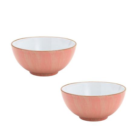 Jogo 2 bowls 14 cm para sobremesa de porcelana rosa Watercolor Bon Gourmet - 26494 Menor preço em Jogo 2 bowls 14 cm para sobremesa de porcelana rosa Watercolor Bon Gourmet - 26494