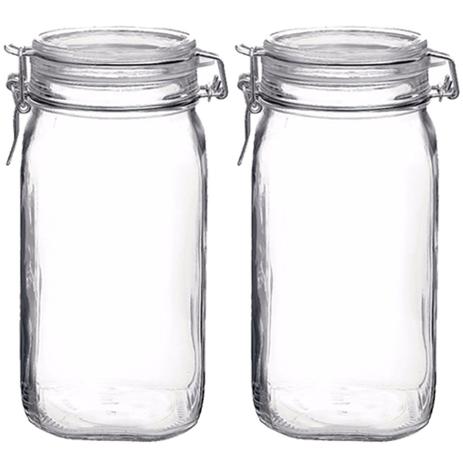 Jogo 2 Pote de Vidro Fido Italiano Bormioli Hermético 1500ml - Bormioli rocco Menor preço em Jogo 2 Pote de Vidro Fido Italiano Bormioli Hermético 1500ml - Bormioli rocco