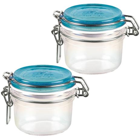 Jogo 2 Potes Vidro 125ml Fido Bormioli Hermético Tampa Tiffany - Bormioli rocco Menor preço em Jogo 2 Potes Vidro 125ml Fido Bormioli Hermético Tampa Tiffany - Bormioli rocco