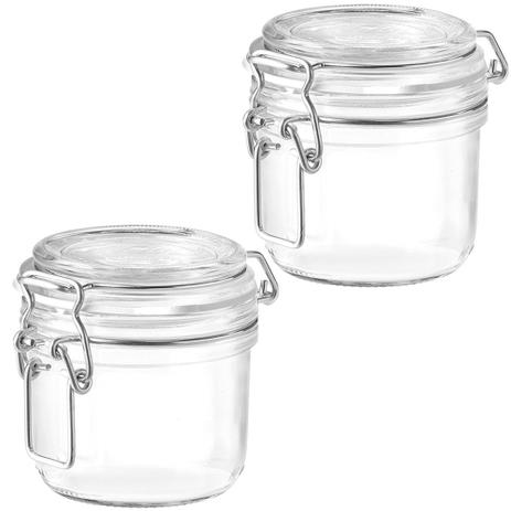 Jogo 2 Potes Vidro Hermético 200ml Fido Bormioli Italiano - Bormioli rocco Menor preço em Jogo 2 Potes Vidro Hermético 200ml Fido Bormioli Italiano - Bormioli rocco