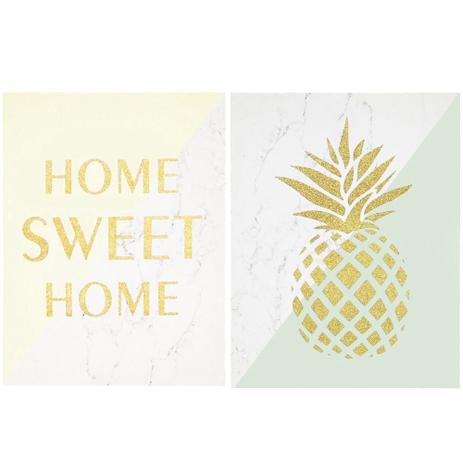 Jogo 2 Quadros Decorativo Canvas Abacaxi Home Sweet 40x30cm - Mart Menor preço em Jogo 2 Quadros Decorativo Canvas Abacaxi Home Sweet 40x30cm - Mart