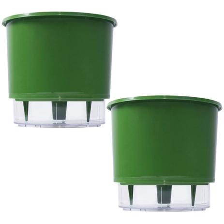 Jogo 2 Vaso Raiz Auto Irrigável Rainbow Verde Escuro 12x11cm Menor preço em Jogo 2 Vaso Raiz Auto Irrigável Rainbow Verde Escuro 12x11cm