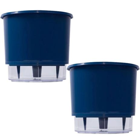 Jogo 2 Vasos Raiz Auto Irrigável Rainbow Azul Escuro 12x11cm Menor preço em Jogo 2 Vasos Raiz Auto Irrigável Rainbow Azul Escuro 12x11cm
