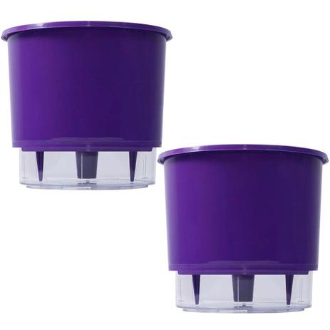 Jogo 2 Vasos Raiz Auto Irrigável Roxo 12x11cm Autoirrigável Menor preço em Jogo 2 Vasos Raiz Auto Irrigável Roxo 12x11cm Autoirrigável