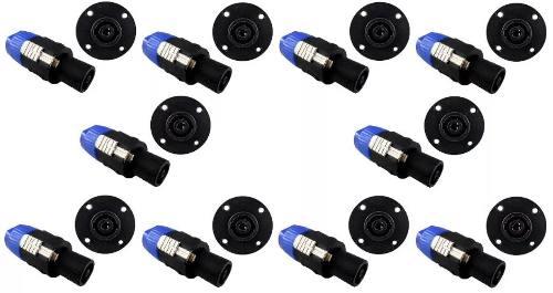 Jogo 20 Unidades Conector Plug Speakon Trava 10 M + 10 F - Outros Menor preço em Jogo 20 Unidades Conector Plug Speakon Trava 10 M + 10 F - Outros