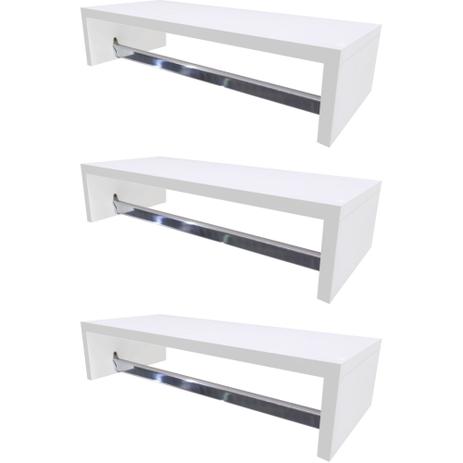 Jogo 3 Cabideiros Módulos De Roupas Prateleira 50x12x25 Mdf 18mm Organizador Quarto e Closet - Madeira 03 é ruim? Jogo 3 Cabideiros Módulos De Roupas Prateleira 50x12x25 Mdf 18mm Organizador Quarto e Closet - Madeira 03 é boa?