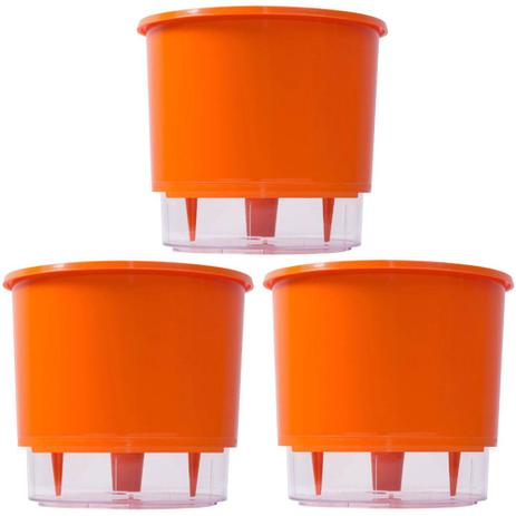 Jogo 3 Vasos Raiz Auto Irrigável Laranja 16x14 Autoirrigável Menor preço em Jogo 3 Vasos Raiz Auto Irrigável Laranja 16x14 Autoirrigável