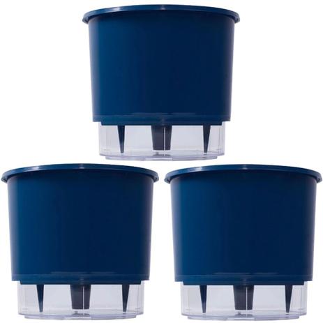 Jogo 3 Vasos Raiz Auto Irrigável Rainbow Azul Escuro 12x11cm Menor preço em Jogo 3 Vasos Raiz Auto Irrigável Rainbow Azul Escuro 12x11cm
