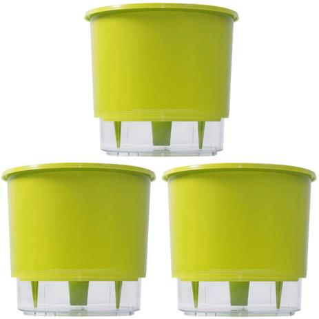 Jogo 3 Vasos Raiz Auto Irrigável Rainbow Verde Claro 12x11cm Menor preço em Jogo 3 Vasos Raiz Auto Irrigável Rainbow Verde Claro 12x11cm