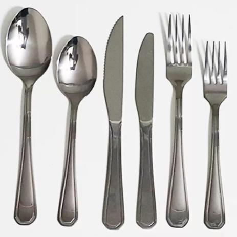 Jogo 36 Peças Talheres Mesa e Sobremesa Aço Inox Cozinha Restaurante Colheres Garfos Facas Univendas Menor preço em Jogo 36 Peças Talheres Mesa e Sobremesa Aço Inox Cozinha Restaurante Colheres Garfos Facas Univendas