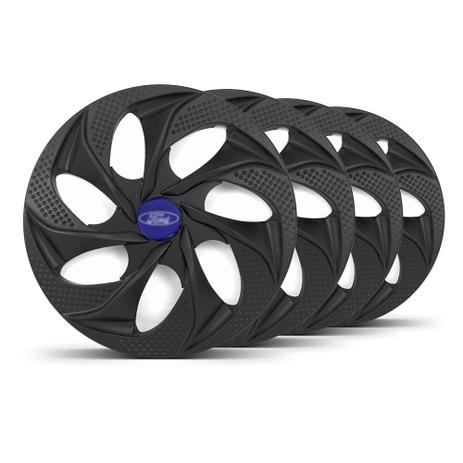 Jogo 4 Calota Evolution Unicolor Aro 14 Preta Fosca Ford Azul Marinho - Elitte é boa?