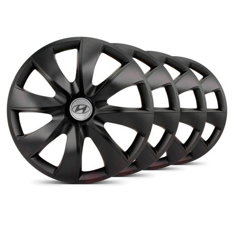 Jogo 4 Calota Prime Unicolor Preta Fosca Aro 13 Hyundai Prata - Elitte Menor preço em Jogo 4 Calota Prime Unicolor Preta Fosca Aro 13 Hyundai Prata - Elitte