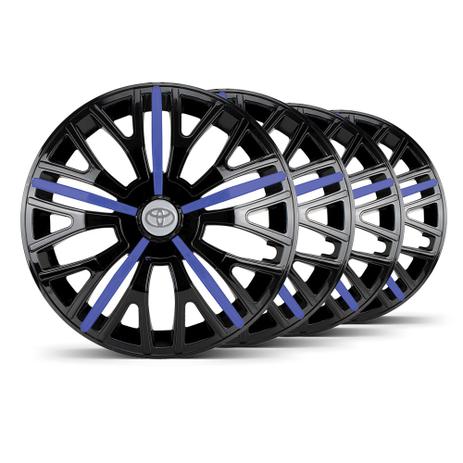 Jogo 4 Calota Triton Sport Aro 14 Preta / Azul Toyota Prata - Elitte é ruim? Jogo 4 Calota Triton Sport Aro 14 Preta / Azul Toyota Prata - Elitte é boa?