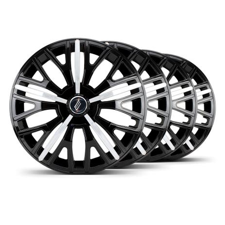 Menor preço em Jogo 4 Calota Triton Sport Aro 14 Preta / Prata Universal - Elitte