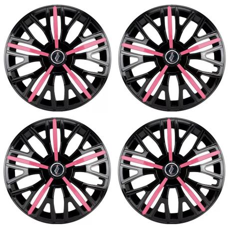 Jogo 4 Calotas Esportiva Aro 14 Preta Rosa Triton Sport 3513 - Elitte Menor preço em Jogo 4 Calotas Esportiva Aro 14 Preta Rosa Triton Sport 3513 - Elitte