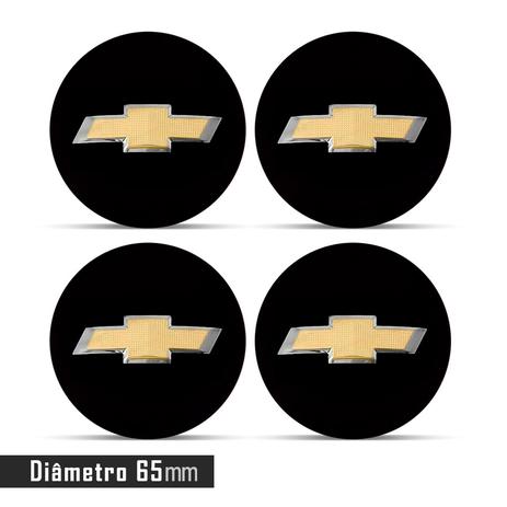 Jogo 4 Emblema Roda  Chevrolet 3D Preto 65mm. - Calota é boa?