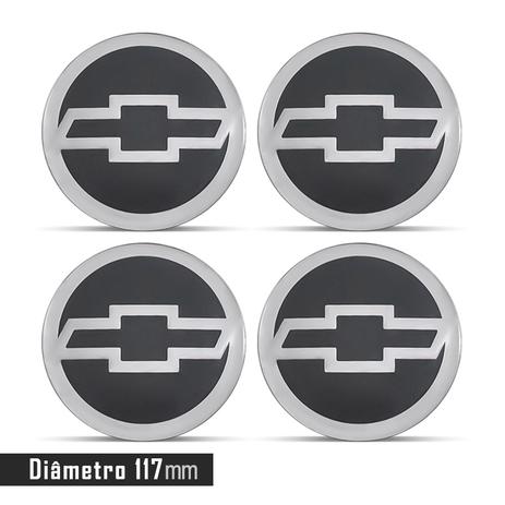 Menor preço em Jogo 4 Emblema Roda  Chevrolet Cinza 117mm. - Calota