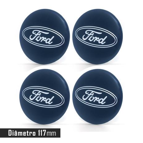 Menor preço em Jogo 4 Emblema Roda  Ford Marinho 117mm - Calota