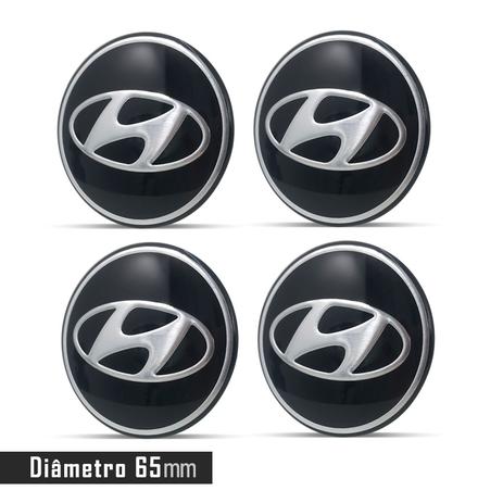 Jogo 4 Emblema Roda  Hyundai Preto 65mm. - Calota é boa?