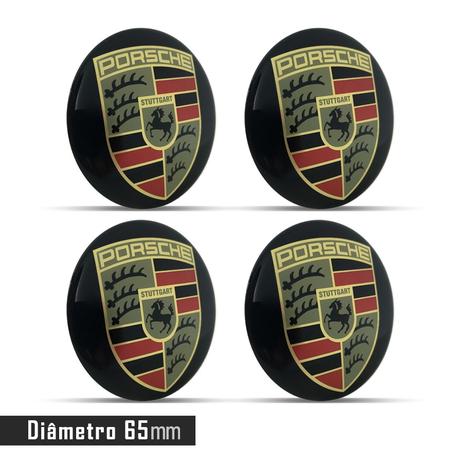 Jogo 4 Emblema Roda Porsche 65mm - Calota Menor preço em Jogo 4 Emblema Roda Porsche 65mm - Calota