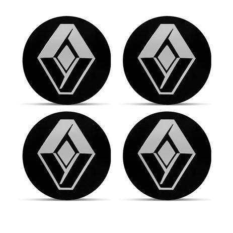 Menor preço em Jogo 4 Emblema Roda  Renault Preto 117mm. - Calota