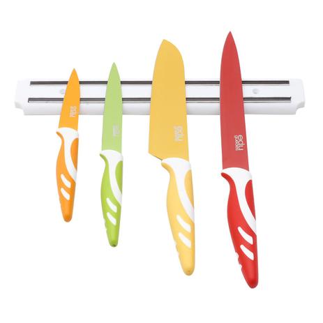 Jogo 4 Facas E Suporte Magnético Em Aço Inox Bon Gourmet Menor preço em Jogo 4 Facas E Suporte Magnético Em Aço Inox Bon Gourmet