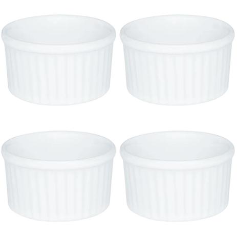 Jogo 4 Ramequin Tigela Pote Porcelana 180ml Branco Oxford Menor preço em Jogo 4 Ramequin Tigela Pote Porcelana 180ml Branco Oxford