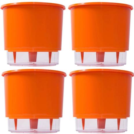 Jogo 4 Vasos Raiz Auto Irrigável Laranja 16x14 Autoirrigável Menor preço em Jogo 4 Vasos Raiz Auto Irrigável Laranja 16x14 Autoirrigável