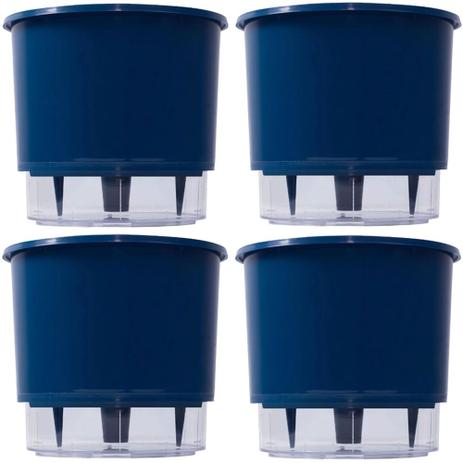 Jogo 4 Vasos Raiz Auto Irrigável Rainbow Azul Escuro 12x11cm Menor preço em Jogo 4 Vasos Raiz Auto Irrigável Rainbow Azul Escuro 12x11cm