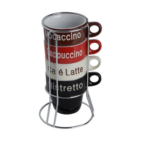 Jogo 4 Xícaras Café Bon Gourmet Names 220ml Com Suporte Porcelana Menor preço em Jogo 4 Xícaras Café Bon Gourmet Names 220ml Com Suporte Porcelana