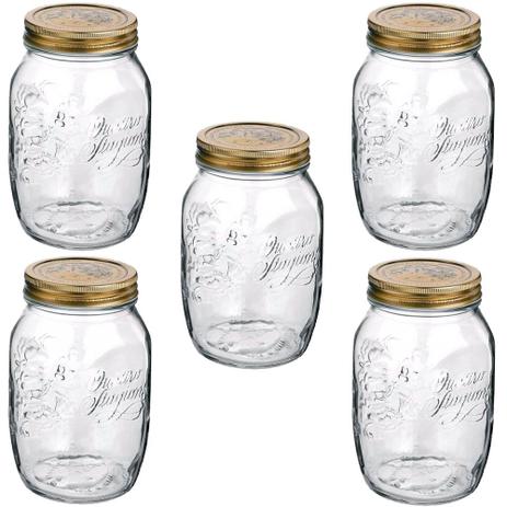 Jogo 5 Pote Vidro Bormioli Quattro Stagioni Hermético 1000ml - Bormioli rocco Menor preço em Jogo 5 Pote Vidro Bormioli Quattro Stagioni Hermético 1000ml - Bormioli rocco