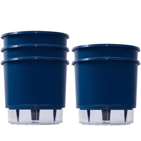 Jogo 5 Vasos Raiz Auto Irrigável Rainbow Azul Escuro 12x11cm Menor preço em Jogo 5 Vasos Raiz Auto Irrigável Rainbow Azul Escuro 12x11cm