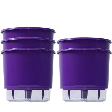 Jogo 5 Vasos Raiz Auto Irrigável Roxo 12x11cm Autoirrigável Menor preço em Jogo 5 Vasos Raiz Auto Irrigável Roxo 12x11cm Autoirrigável